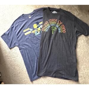 Aloha Stare Of Mind Bundle Of 2 Casual T-shirt’s Blue & gray Mens X-Large